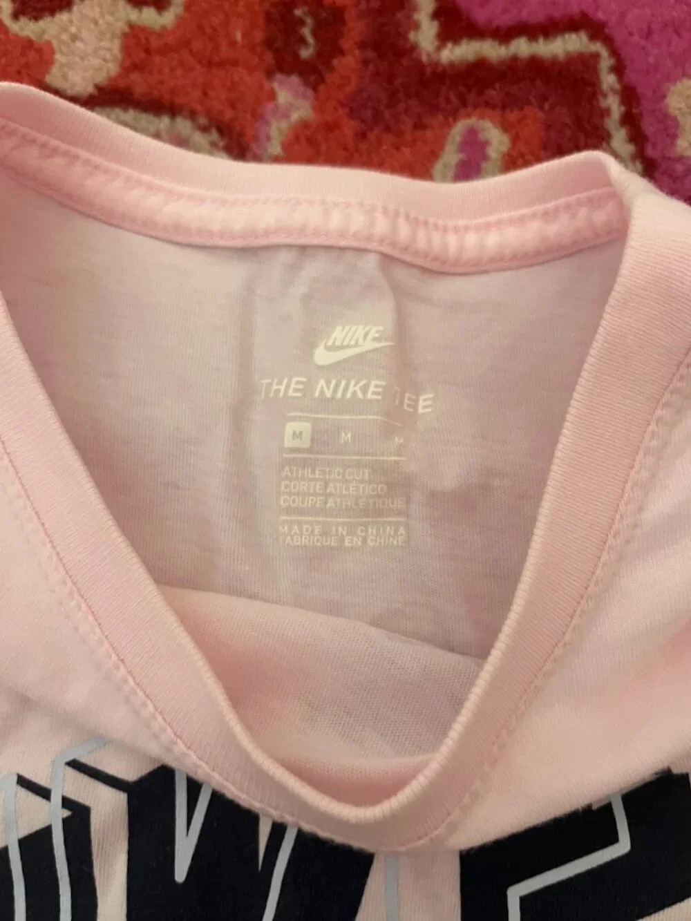 Nike Girl's Light Pink Block Letter Logo Reflective Short Sleeve T-Shirt